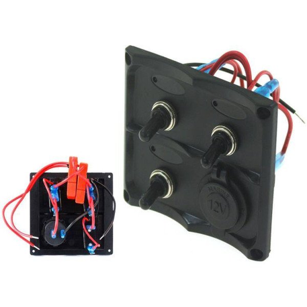 12V SPST ON-OFF Switch Panel 3x15A IP68 Waterproof GZ 2B