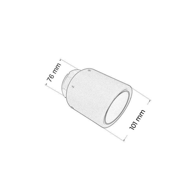 Exhaust Tip 101mm enter 76mm Carbon Matte