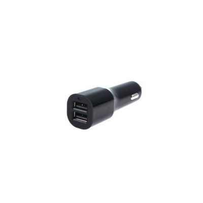 Dual USB Car Charger 12-24V 2.4A - Black Type 2