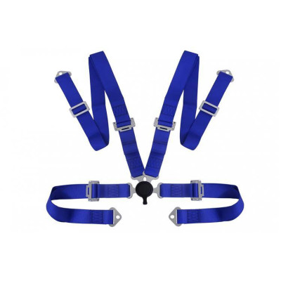 4-Point Blue Racing Seat Belts - Secure & Stylish Safety Gear