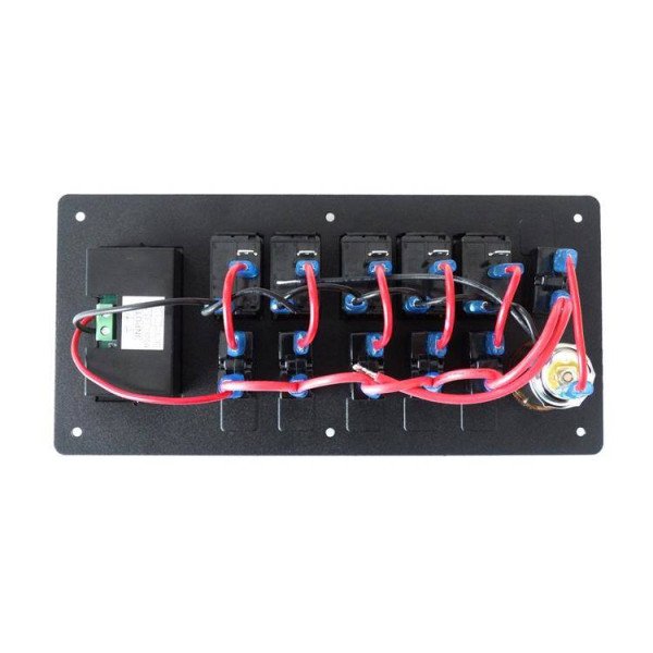 ALU ON-OFF Switch Panel 5x5A, 2x10A, 1x15A IP68