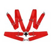 4-Point Racing Seat Belts - Red Safety Harness System
