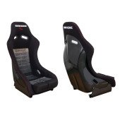 GTR Bride Velvet Racing Seat - Black & Grey Design