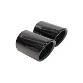 74mm Black Chrome Double Exhaust Tip - 71mm Inlet Size