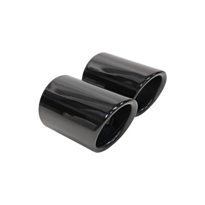 74mm Black Chrome Double Exhaust Tip - 71mm Inlet Size