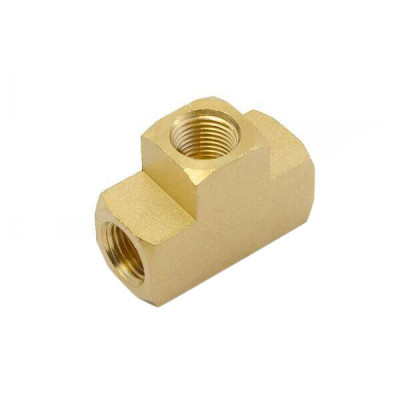 1/8" NPT Brass Flare Tee Fitting - Durable Plumbing Connector