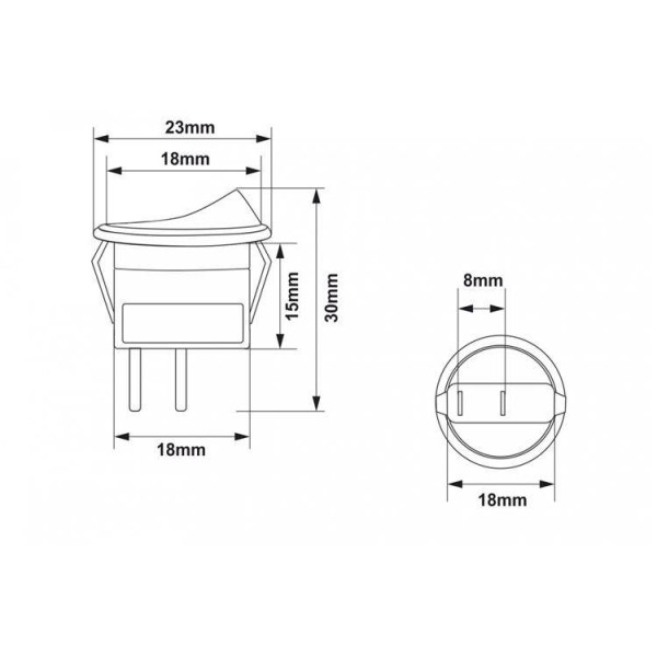 Compact Round Mini ON-OFF Switch 2PIN for Easy Control