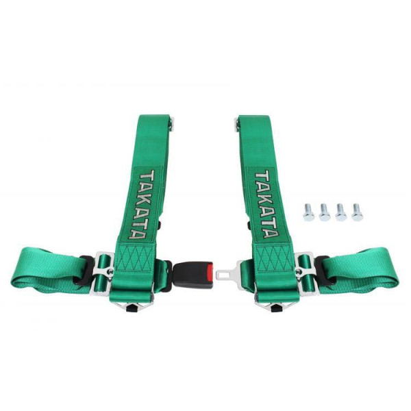 4-Point Green Takata Replica Racing Seat Belts - Safety First