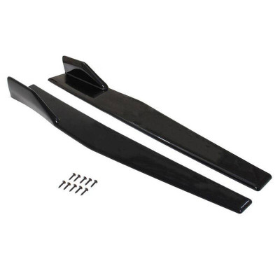 75cm Universal Black Side Skirt Splitters & Canards Kit