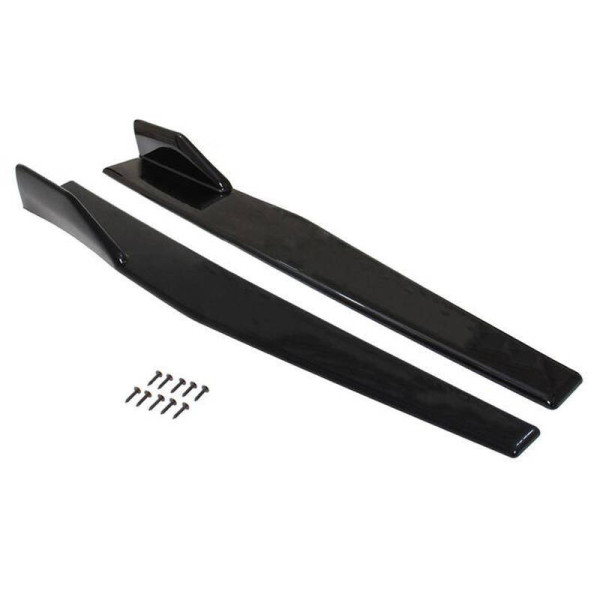 75cm Universal Black Side Skirt Splitters & Canards Kit