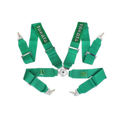 4-Point Green Takata Replica Racing Seat Belts - Safety First!