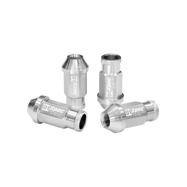 D1Spec Replica Race Wheel Lug Nuts M12x1.5 Silver - 20 Pack
