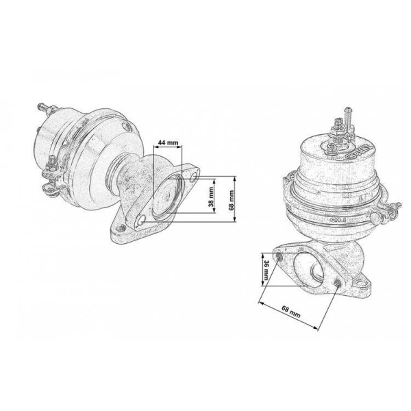 TurboWorks 38mm Wastegate 0.5-1 Bar Blue