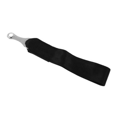 Heavy-Duty Black Tow Strap for Safe Vehicle Recovery