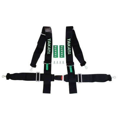 4-Point Black Takata Replica Racing Seat Belts - Safety Harness
