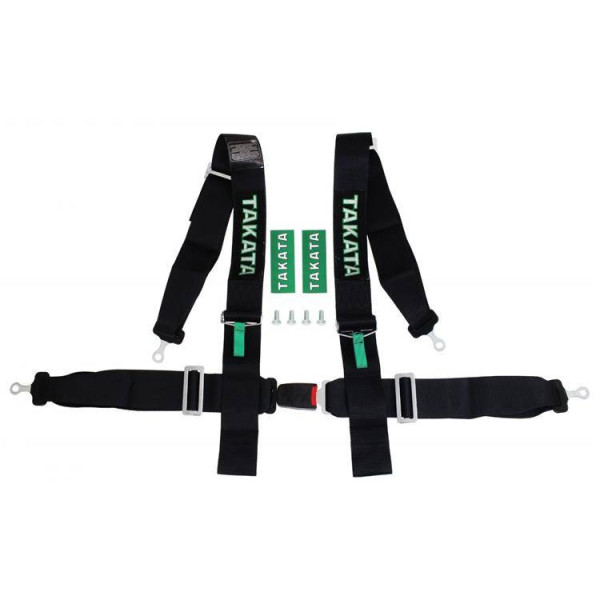 4-Point Black Takata Replica Racing Seat Belts - Safety Harness