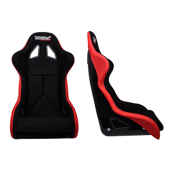 Bimarco Cobra III Racing Seat - Velvet Black & Red Design