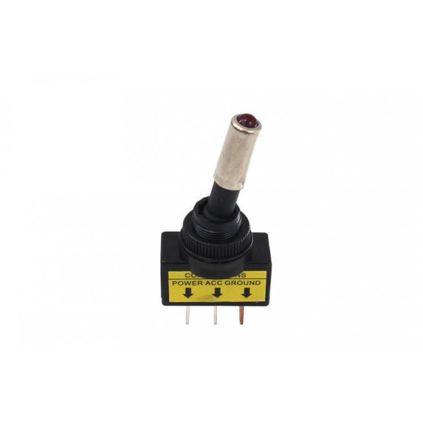 Red LED Chrome Toggle Switch - Type 1 for Custom Projects