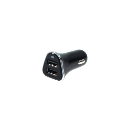 Dual USB Car Charger 12-24V 3.4A - Black Fast Charging