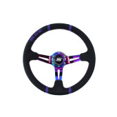 350mm NeoChrome Leather Steering Wheel with 90mm Offset