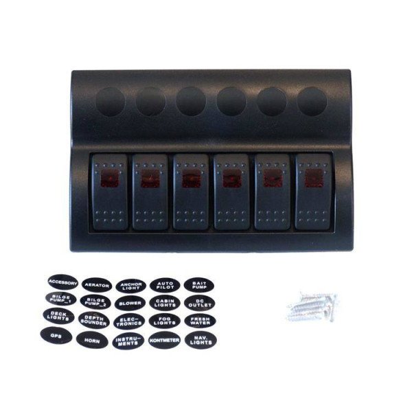 12-24V IP68 Waterproof ON-OFF Switch 6xB 3x5A 2x10A 1x15A