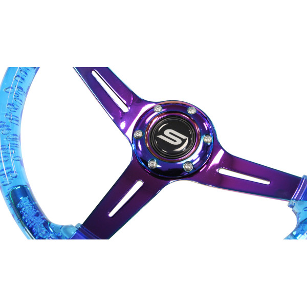 Steering wheel SLIDE 350mm offset:70mm NeoChrome Acrylic Blue