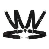 4-Point Black Racing Seat Belts - Secure & Stylish Safety Gear