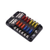 12 Circuit Fuse Box with Ground - Reliable Power Distribution