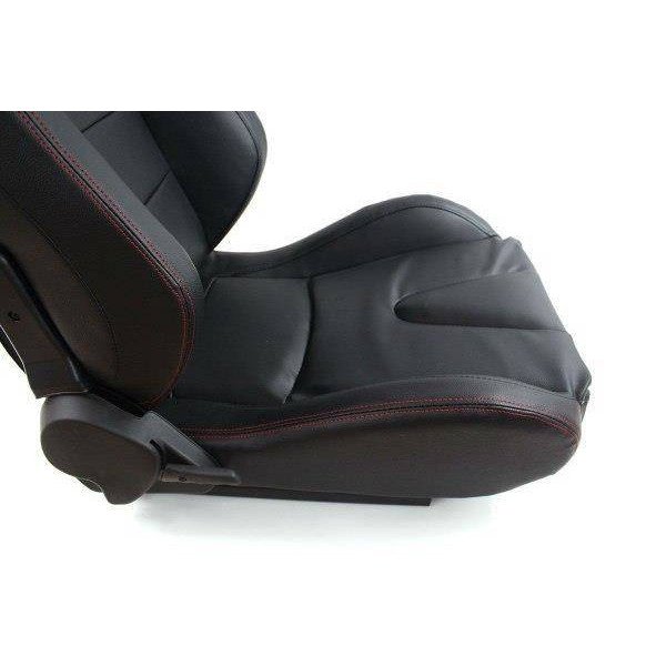 SLIDE Black PVC Racing Seat - Comfortable & Durable Design