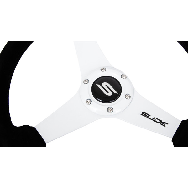 Steering wheel SLIDE 350mm offset:20mm Suede White