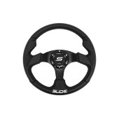 320mm Leather Steering Wheel - 20mm Offset, Black Finish