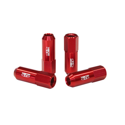 Blox Replica 60mm M12x1.25 Red Wheel Lug Nuts - Durable & Stylish