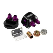 AN8 Black Oil Relocation Kit for Enhanced Engine Performance