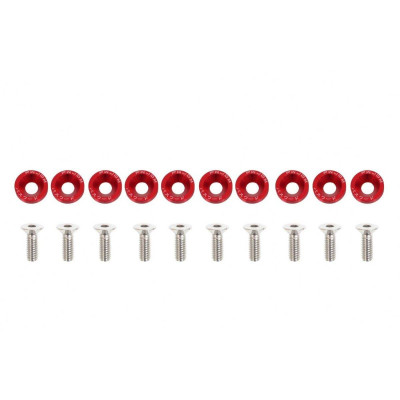 JDM Red Decorative Screws M6x1.0 15mm - Stylish Fasteners