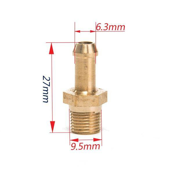 Brass Nipple 1-8 to 6mm Hose Connector - Durable & Reliable