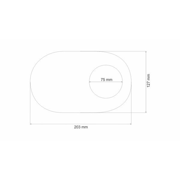 75mm Oval Muffler Cap - Side Exit 127x203mm Exhaust Tip