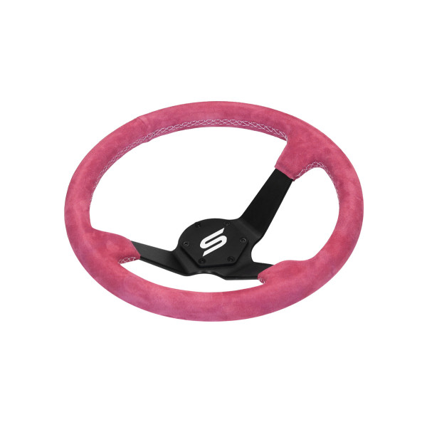 Steering wheel SLIDE 350mm offset:90mm Suede Pink