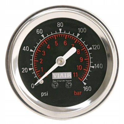 VIAIR 2 Black Illuminated Manometer - Precision Pressure Gauge