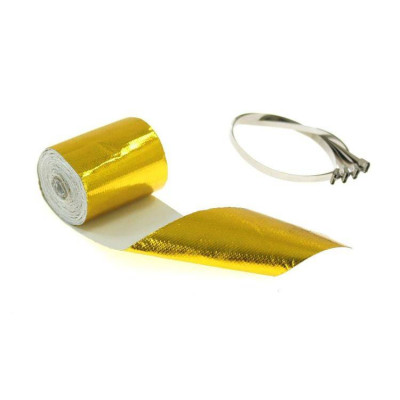 5m Gold Heat Wrap with Zip Ties - High-Performance Insulation