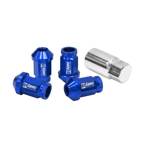 D1Spec Replica 40mm M12x1.5 Blue Wheel Lug Nuts - Durable Design