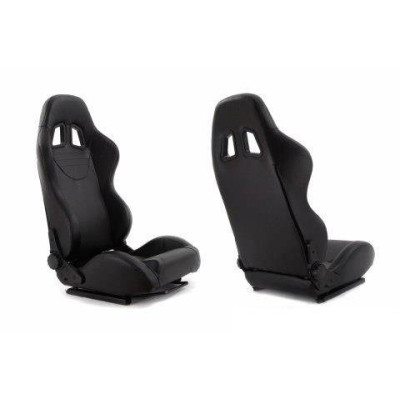 MONZA Black PVC Racing Seat - Stylish & Durable Design