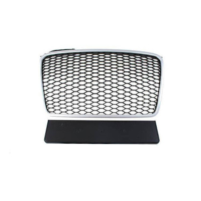 Custom Silver-Black Grill for Audi A4 B7 (2004-2008)