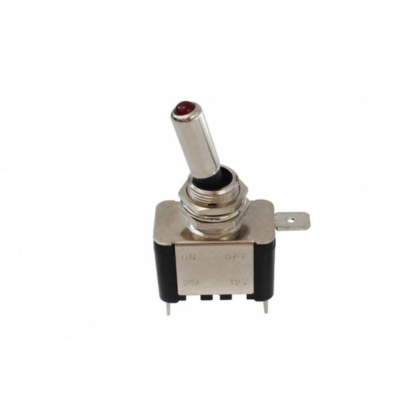 Red LED Chrome Toggle Switch - Type 2 for Custom Projects