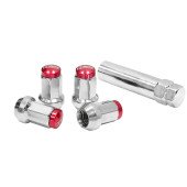 Forged Wheel Lug Nuts D1Spec Stal 12x1.5 Silver/Red