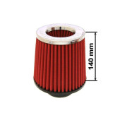 Simota Red Air Filter H:140mm DIA:60-77mm JAU-X02102-06