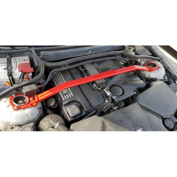 RS White Front Upper Strut Bar for BMW 3 E46 Sedan Touring