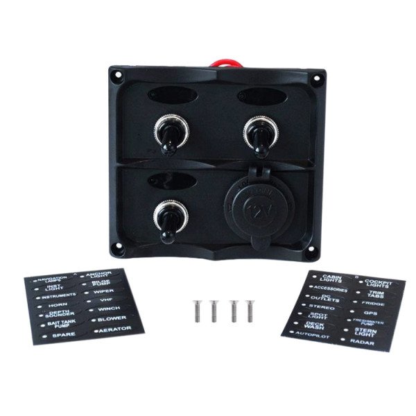 12V SPST ON-OFF Switch Panel 3x15A IP68 Waterproof GZ 2B