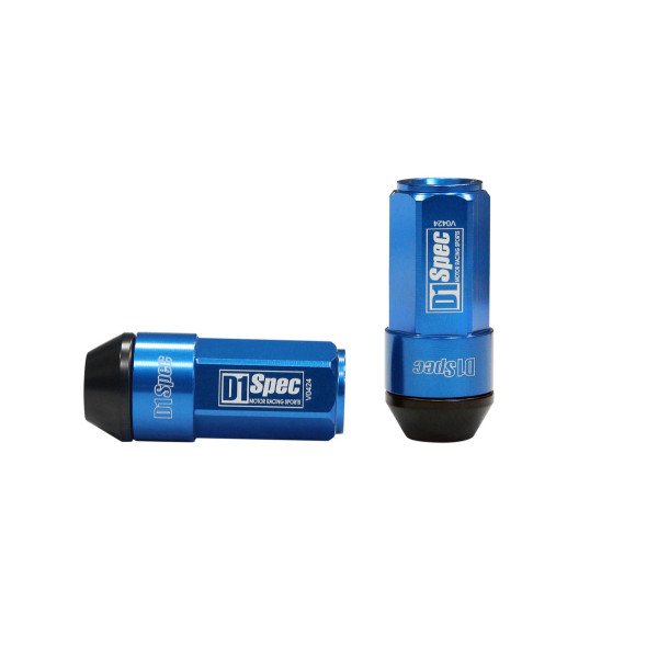 D1Spec Heptagon 2-in-1 Forged Wheel Lug Nuts 12x1.5 Blue