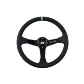 350mm Carbon Steering Wheel with 90mm Offset & Silver Strip