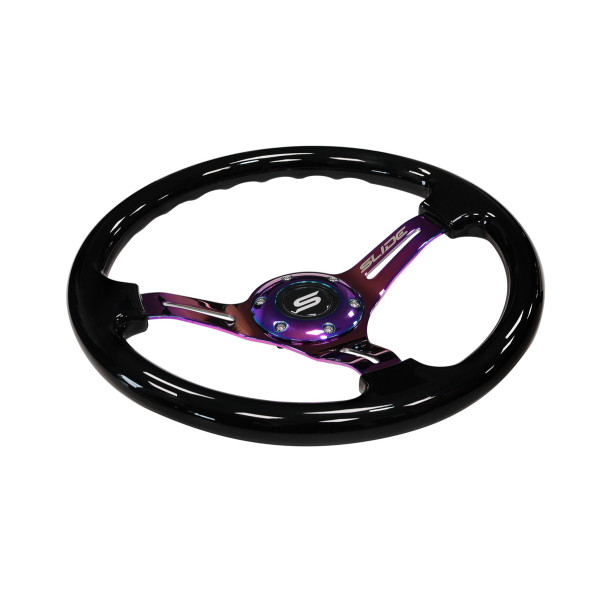 Steering wheel SLIDE 350mm offset:30mm NeoChrome Wood Black
